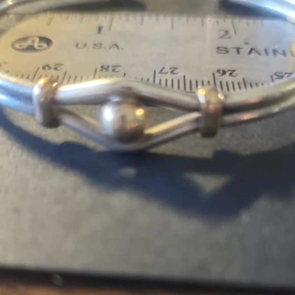 EDEN Original EYE Silver Open-Ended Cuff Bracelet with Bead Embellishments - Picture 4 of 4